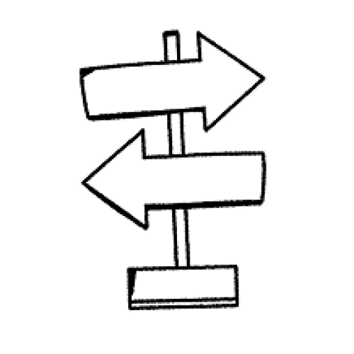 Symbol mit einem Wegweiser